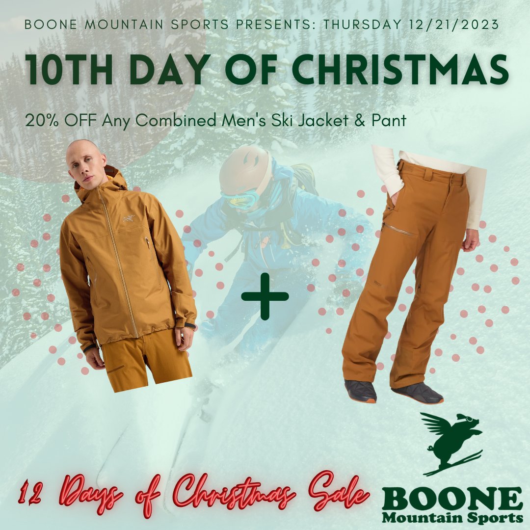 20% OFF Any Combined Men's Ski Jacket & Pant