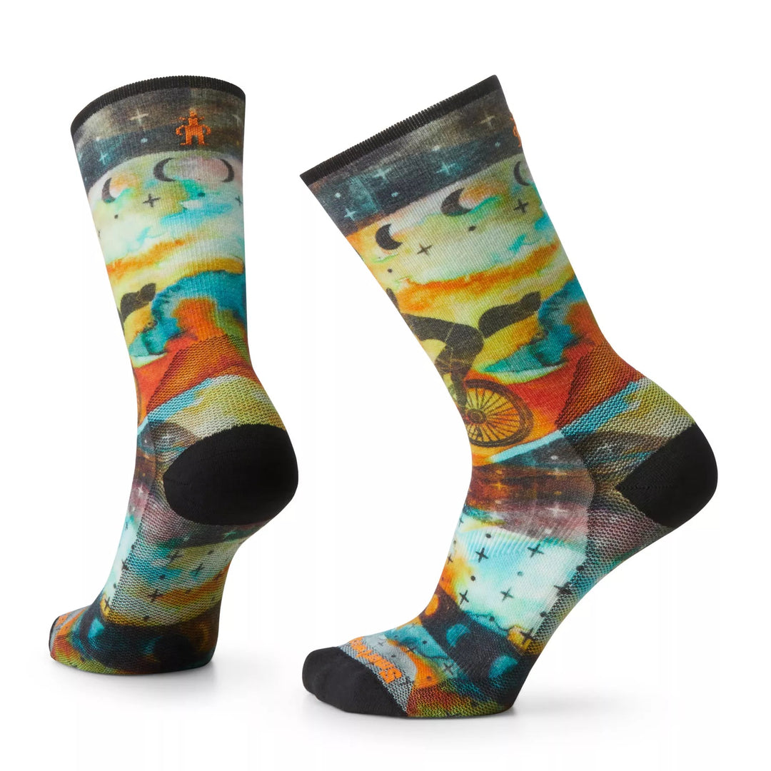 Boone Mountain Sports - W BIKE ZERO CUSHION CELESTIAL PRINT CREW SOCKS